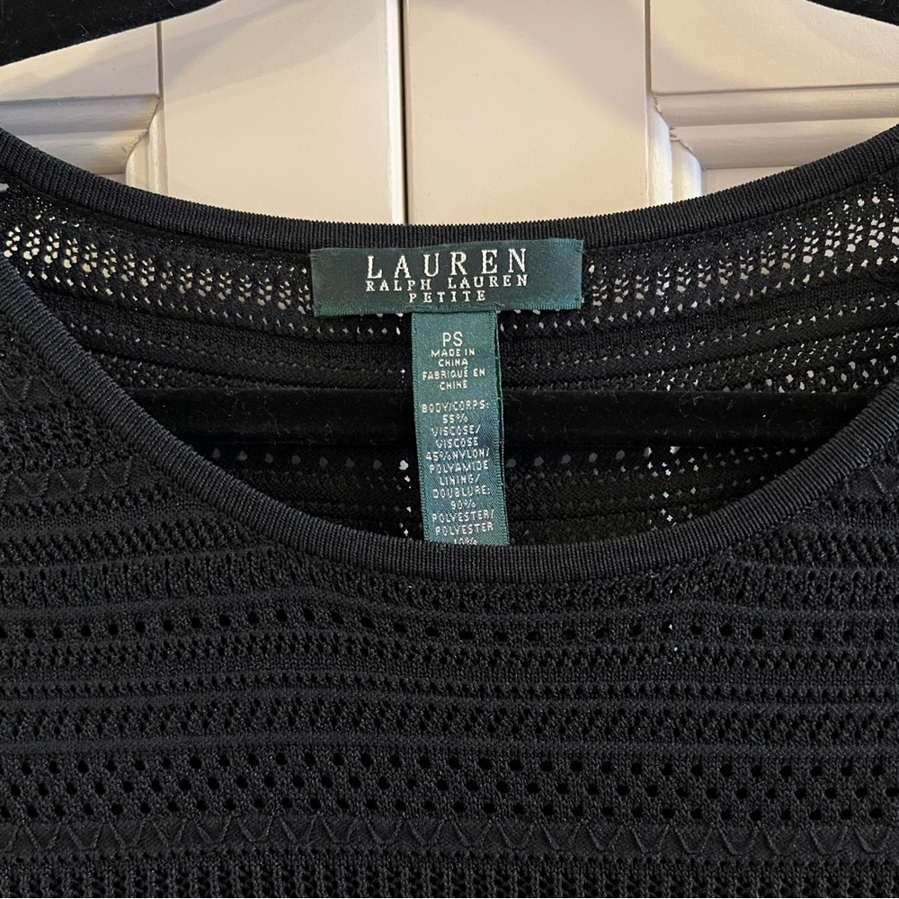 Ralph Lauren Crochet black dress petite small